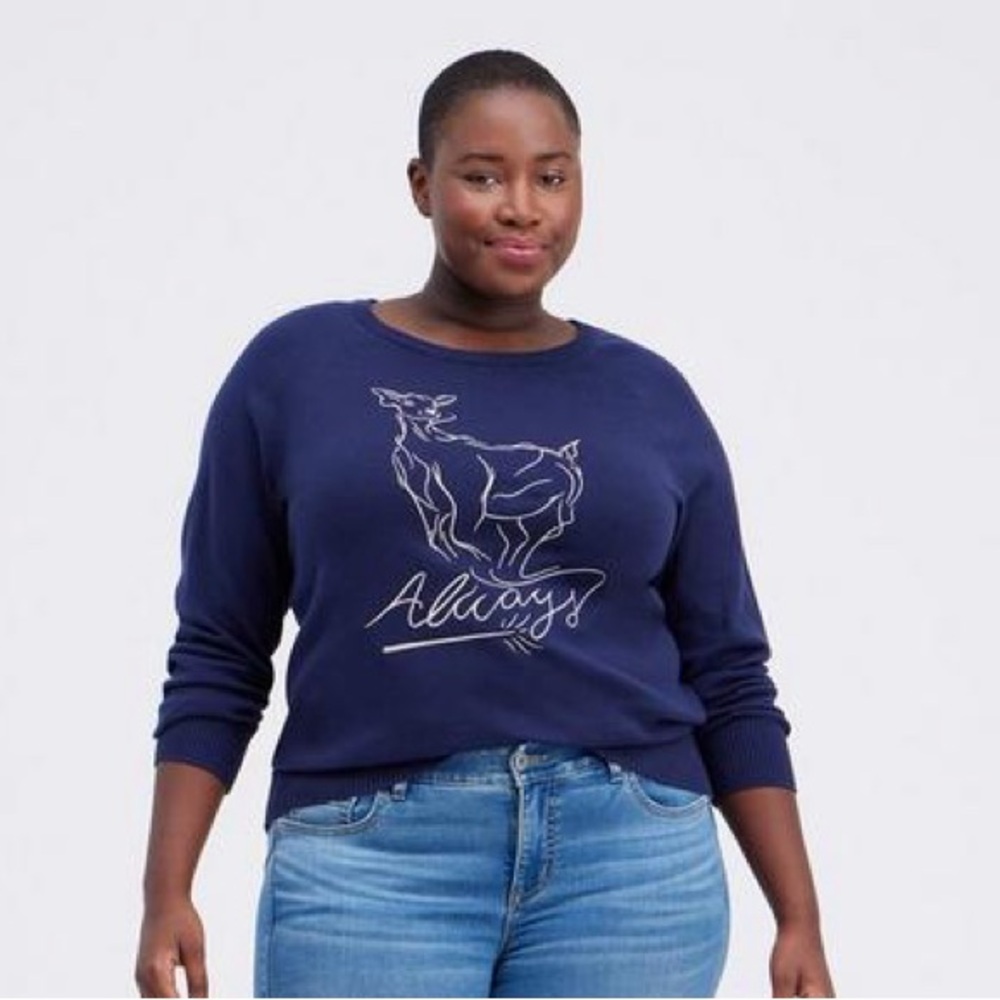 Torrid Harry Potter Always Pullover Peacoat Sweater - Picture 5 of 7